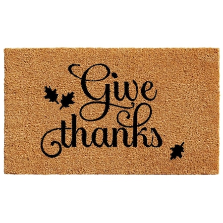 Configuracion 17 x 29 in. Give Thanks Rectangular Doormat Natural & Black CO3357261